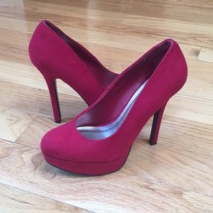 Red Suede Pumps
